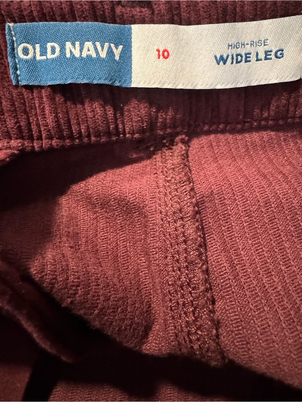 Old Navy Wide-Leg Corduroy Pants in Burgundy - Picture 2 of 7